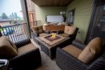 Enjoy a night around the fire pit on this spacious patio or soak in the hot tub